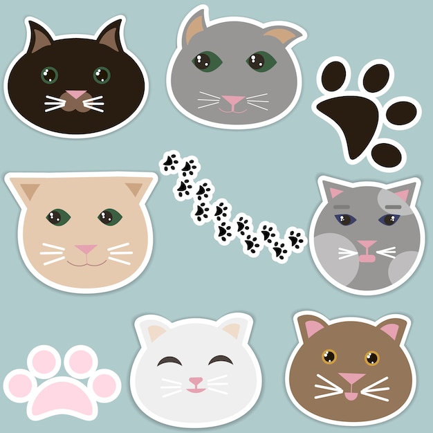 Cat faces collection
