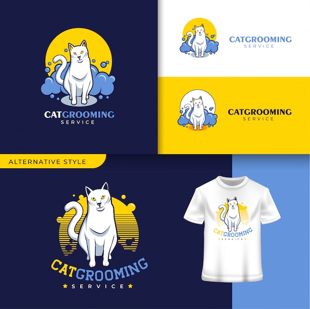 Download Free Cat Grooming Pet Shop Logo Template Free Vector Use our free logo maker to create a logo and build your brand. Put your logo on business cards, promotional products, or your website for brand visibility.