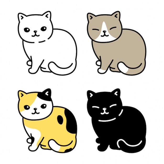 Premium Vector | Cat kitten pet cartoon character icon