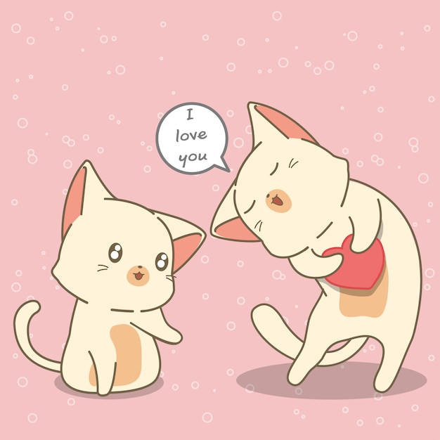 Download Premium Vector | Cat lovers are telling love each other.