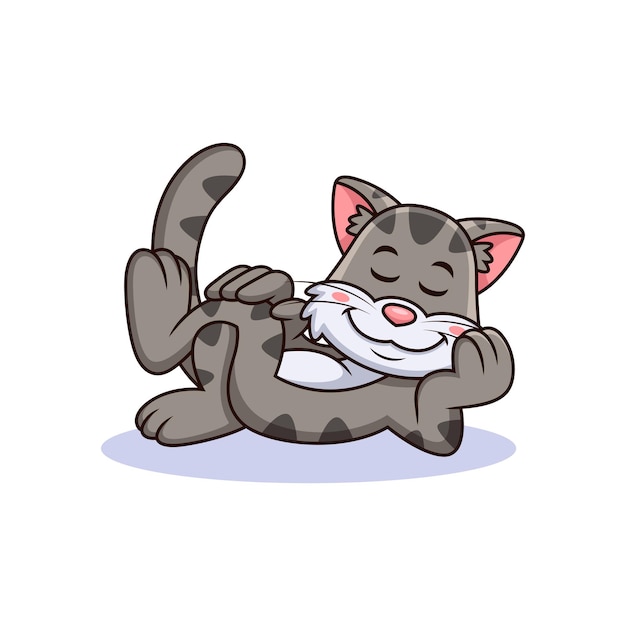 Premium Vector | Cat lying down cartoon. animal vector