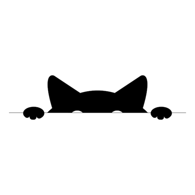 Premium Vector | Cat peeking out from table. funny cunning feline ...