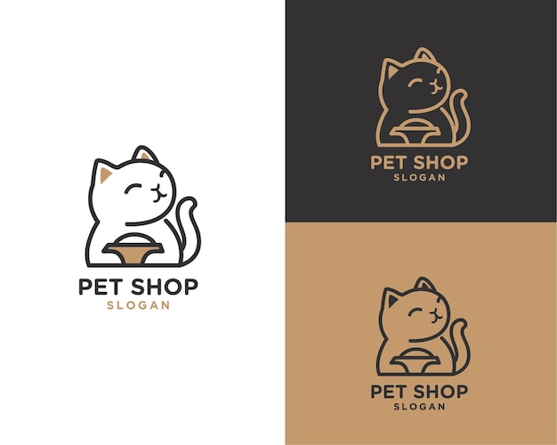 Premium Vector | Cat pet shop logo