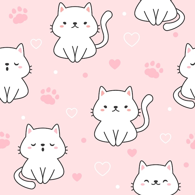 Premium Vector Cat Seamless Pattern Background