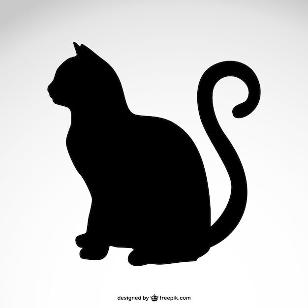 猫のシルエット無料のベクトル プレミアムベクター