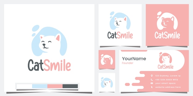 Download Free Cat Smile Logo Design Inspiration Premium Vector Use our free logo maker to create a logo and build your brand. Put your logo on business cards, promotional products, or your website for brand visibility.