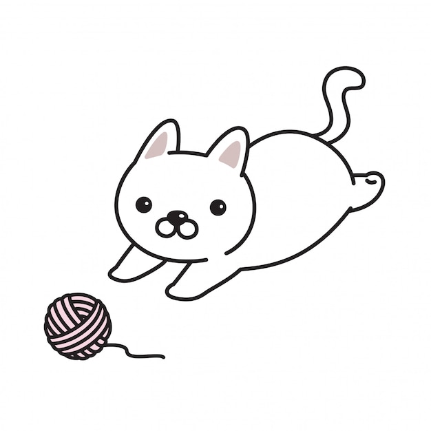 cat ball cartoon