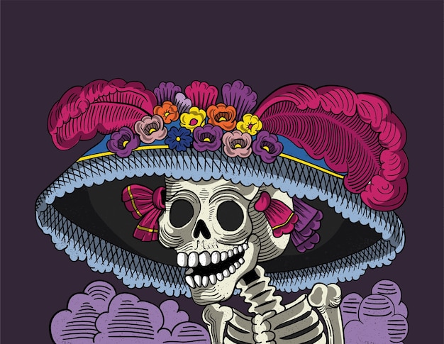 Premium Vector Catrina Skull Mexican