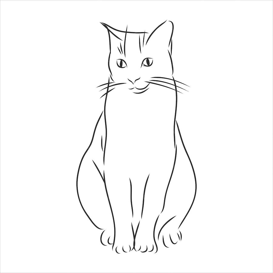 Premium Vector | Cats, black lines. linear design. cats, vector ...