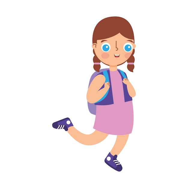 Premium Vector | Caucasian walking child cartoon isolated over white ...