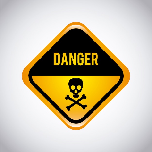 Caution label over gray  background Free Vector