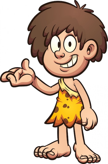 Premium Vector | Cave boy