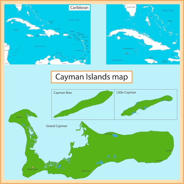 Premium Vector Cayman Islands Map