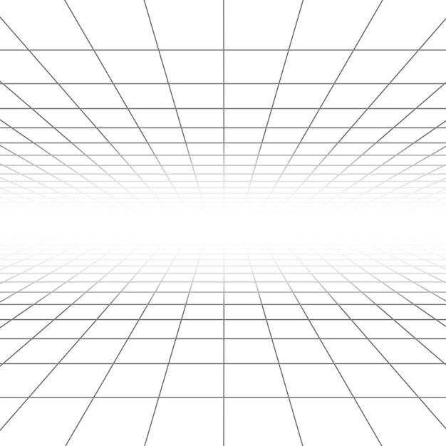 Ceiling and floor perspective grid lines, architecture wireframe Vector