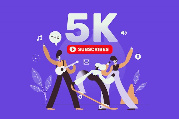 Premium Vector Celebrating 5k Subscribers Social Media Followers