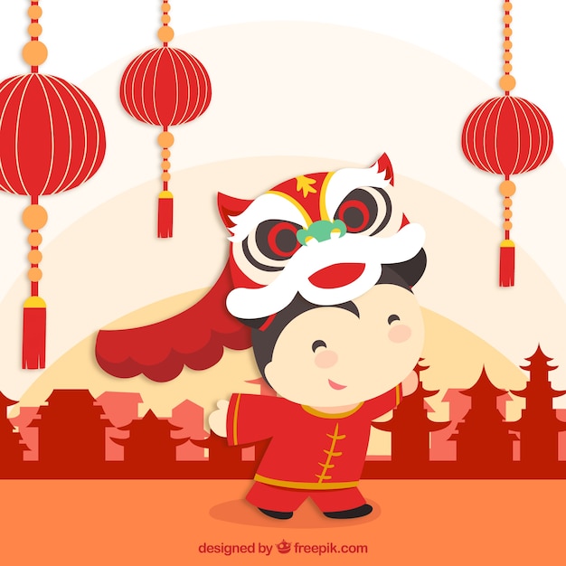 Free Vector | Celebrating chinese new year