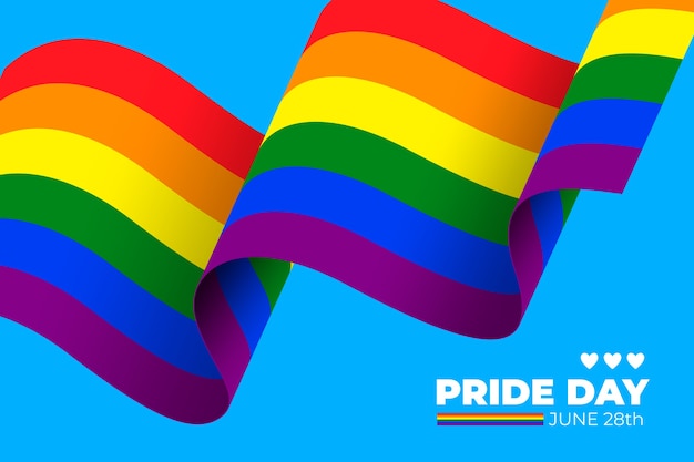 Download Celebrating pride day rainbow flag | Free Vector