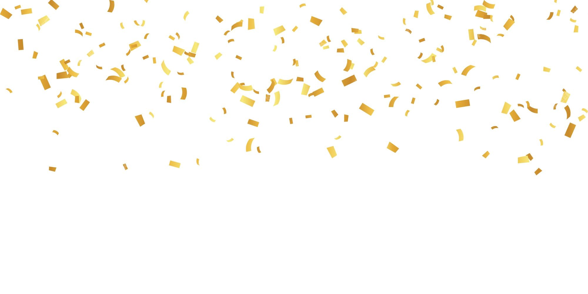 Premium Vector | Celebration background template with confetti and gold ...