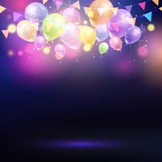 celebration background with balloons and bunting_1048 6223