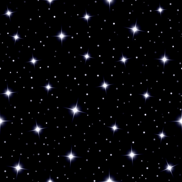 Free Vector Celestial Seamless Background With Sparkling Stars