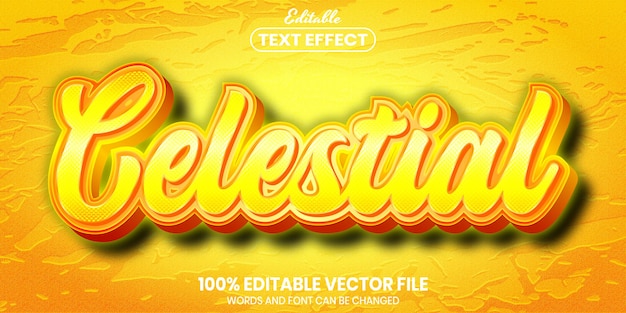 Premium Vector | Celestial text, font style editable text effect