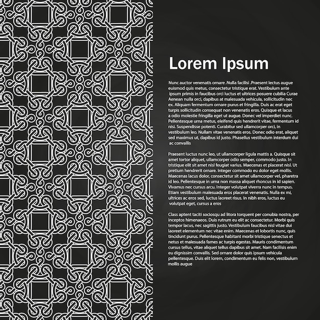 Celtic knots background. white vector knots template Premium Vector