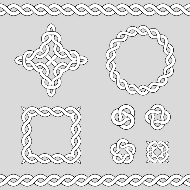 Premium Vector | Celtic ornamental design elements