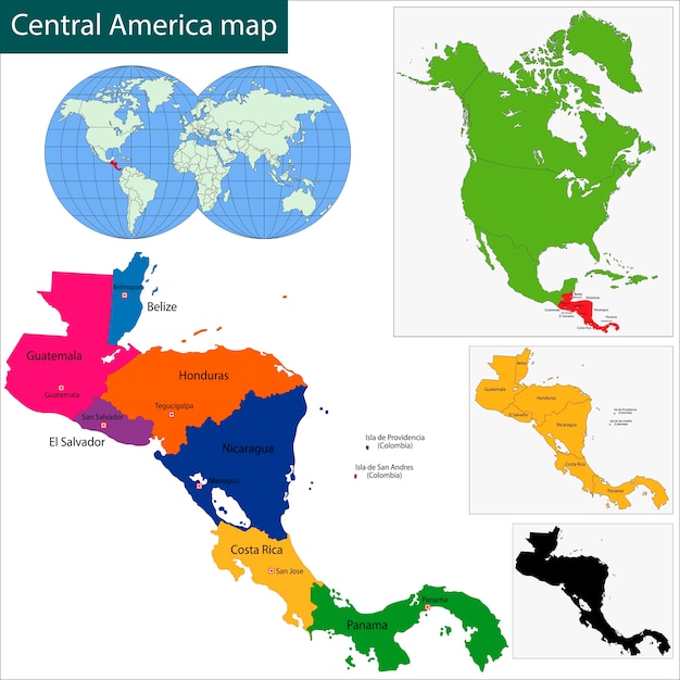 中米地図 プレミアムベクター