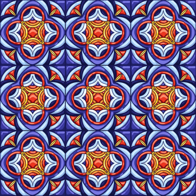 Premium Vector Ceramic Tile Pattern Typical Ornate Portuguese Or Italian Ceramic Tiles