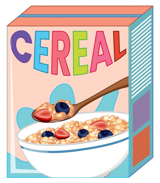 Cereal box isolated on white | Premium Vector