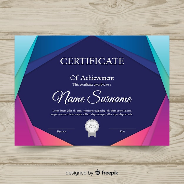 Free Vector Certificate Of Achievement Template
