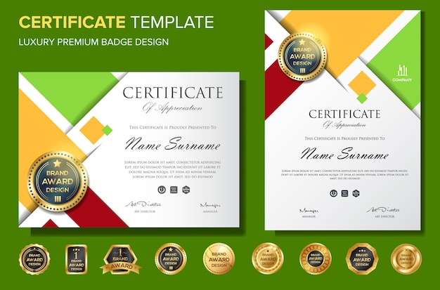 Certificate Of Appreciation Background Template With Badge