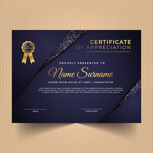 Premium Vector | Certificate of appreciation design template with ...