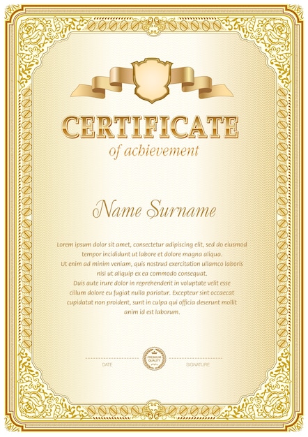 Premium Vector | Certificate blank template