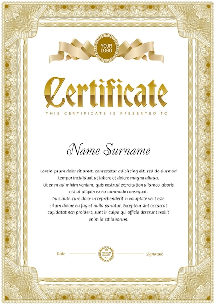 Premium Vector | Certificate blank template