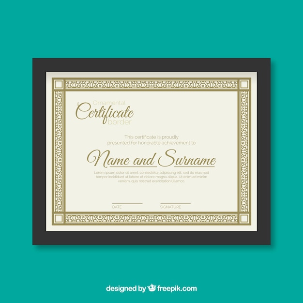 Free Vector | Certificate border with ornamentation