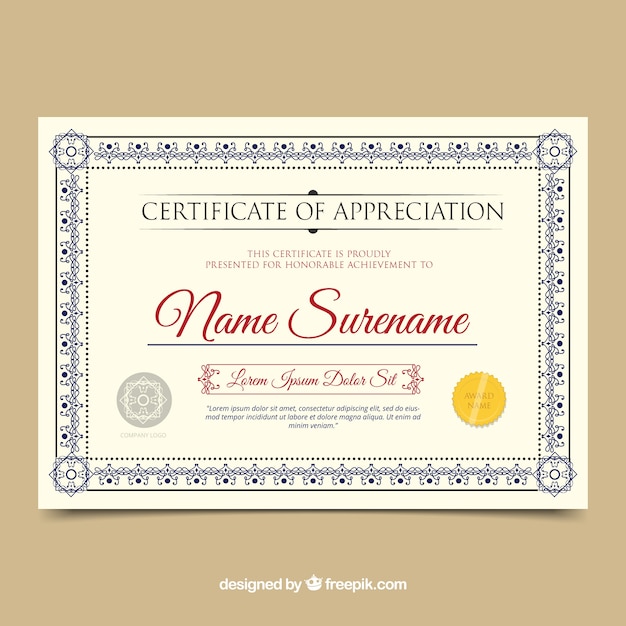 Download Free Vector | Certificate border with ornamentation