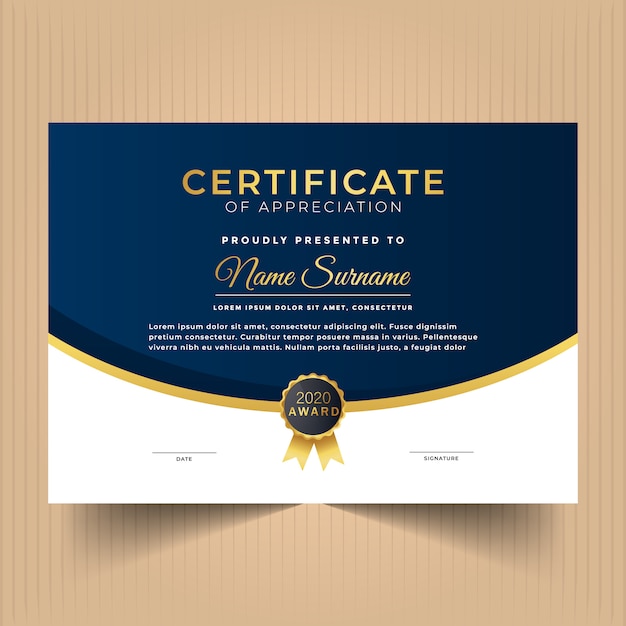 Download Free Certificate Design Template For Appreciation Premium Vector Use our free logo maker to create a logo and build your brand. Put your logo on business cards, promotional products, or your website for brand visibility.