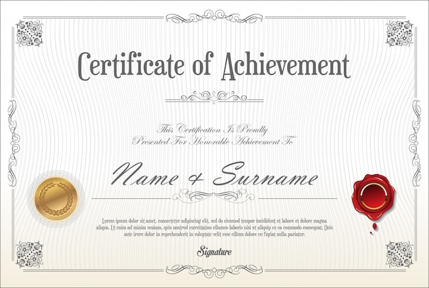 Premium Vector | Certificate or diploma retro design