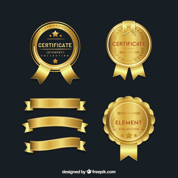 Download Certificate elements collection in flat style | Free Vector