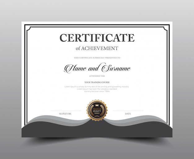 Certificate layout template design. Premium Vector