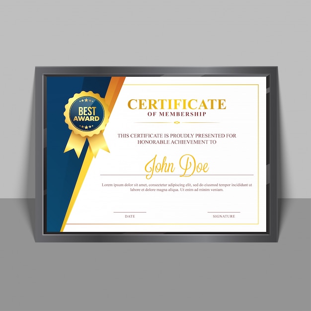 Download Premium Vector | Certificate of membership template with ...