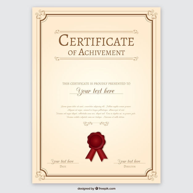 certificate of achievement