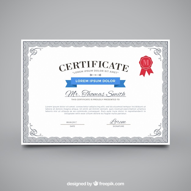 certificate of appreciation with ornamental frame vector free download