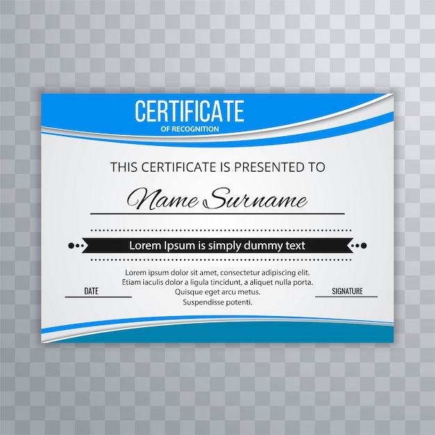 Free Vector | Certificate premium template awards diploma with wave ...