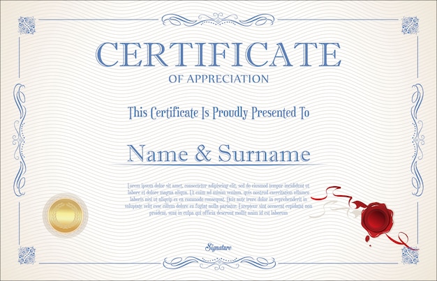 Premium Vector | Certificate retro vintage template