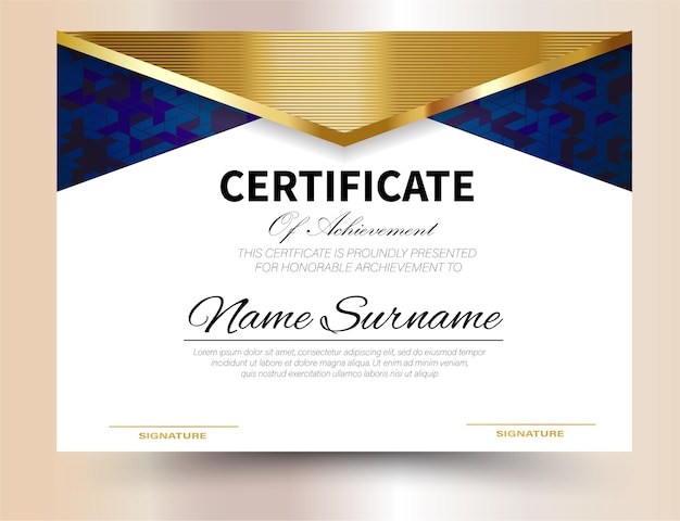 Premium Vector | Certificate template design a4 size