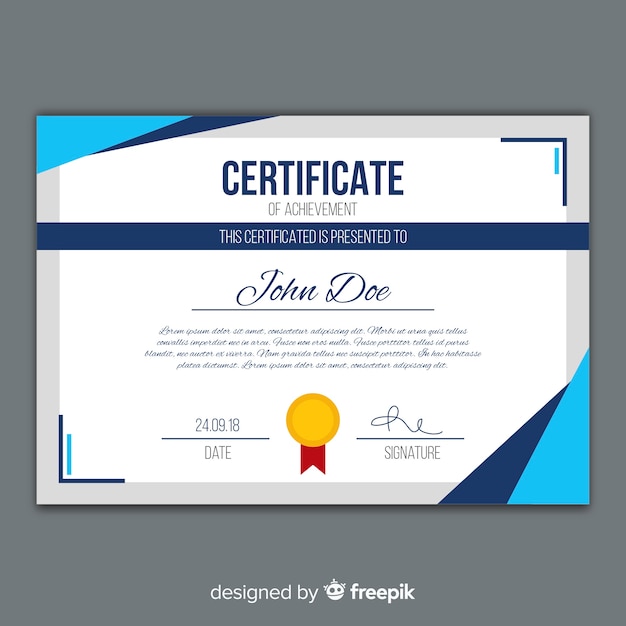 Certificate template in flat style Vector Free Download