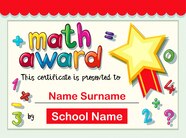 Free Vector Certificate Template For Math Award