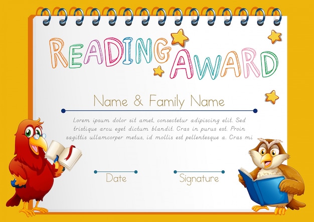 Free Printable Editable Reading Award Certificates First Grade Hot